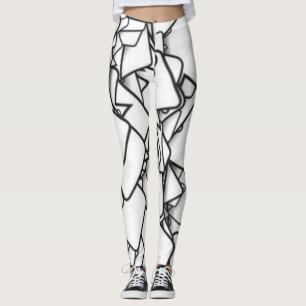 Legging Leggens Abstrato brancas e pretas