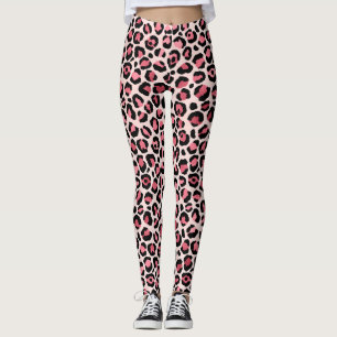 Legging Leggens abstrato do leopardo, cor-de-rosa, exclusi
