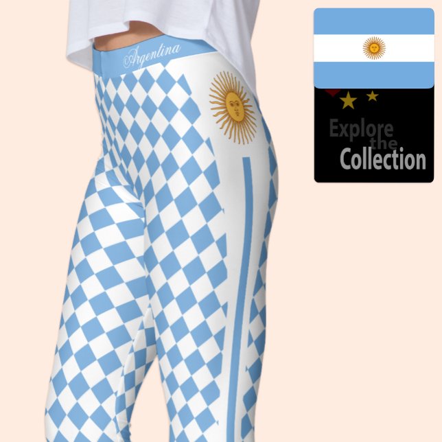 Legging Leggens argentinas, sol, moda, bandeira argentina (Criador carregado)
