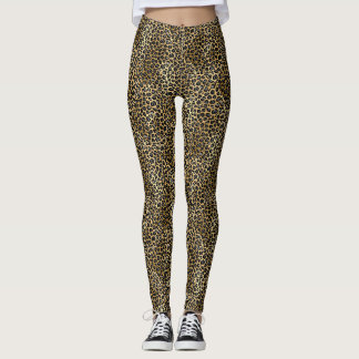 LEGGING LEGGENS ATIVAS DE IMPRESSÃO LEOPARD DOURADA LUXE