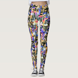 Legging leggens avantaculares do abstrato de cor