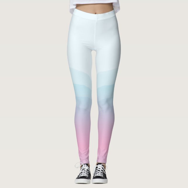 Legging Leggens Azuis Cor-de-Água Rosa (Frente)