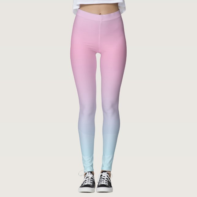 Legging Leggens Azuis Cor-de-Água Rosa (Frente)