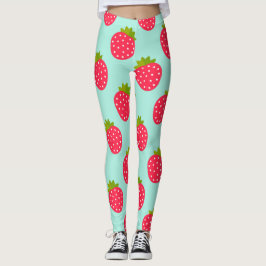 Legging Leggens azuis de morangos