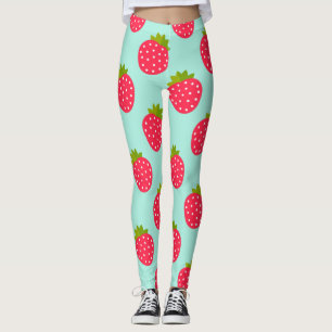 Legging Leggens azuis de morangos
