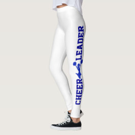 Legging Leggens azuis e brancas do Cheerleader