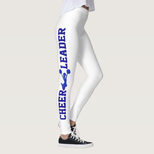 Legging Leggens azuis e brancas do Cheerleader | Zazzle Brasil