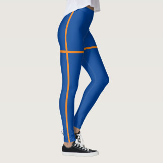 Legging Leggens Azuis e Laranja