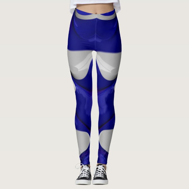 Legging Leggens ~azul brilhante branco ~ Original (Frente)