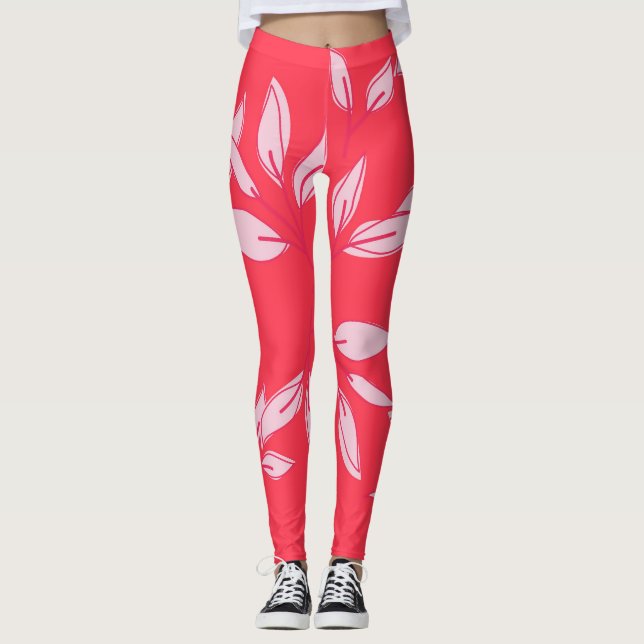 Legging leggens bonitinhas padrão moderno de cor-de-água r (Frente)