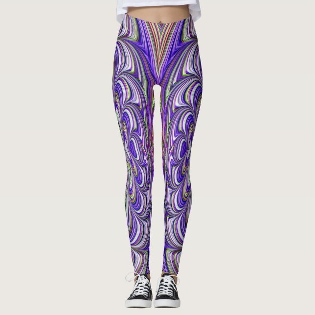 Legging Leggens ~branco roxo ~ Original (Frente)