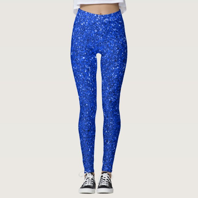 Legging Leggens brilhantes azuis (Frente)