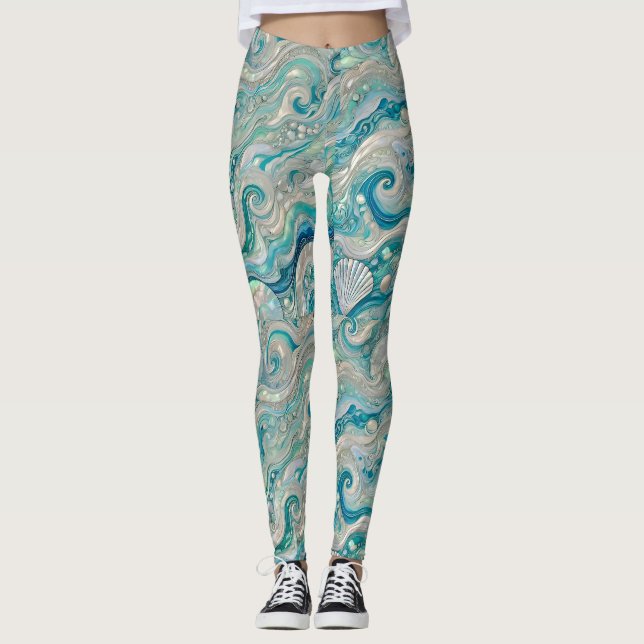 Legging Leggens ~ Cascas turquesas ~ (Frente)