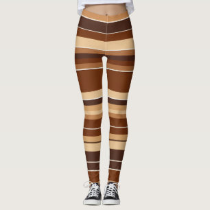 Legging Leggens castanhas e brancas - Na moda, confortávei