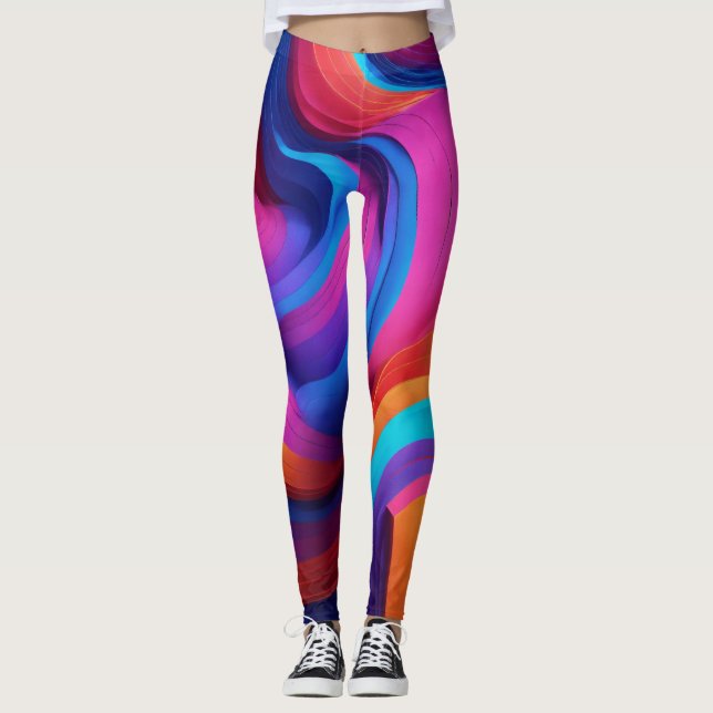 Legging Leggens Coloridas Negros e Expressivas" (Frente)