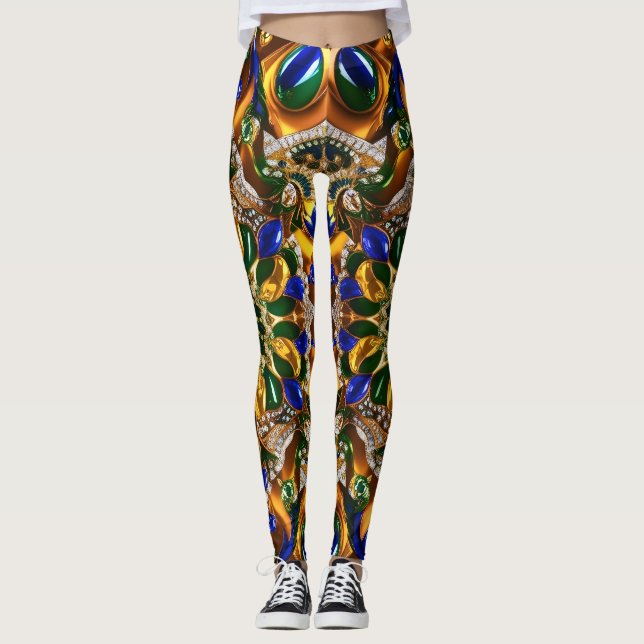 Legging Leggens com design de cores do Brasil (Frente)