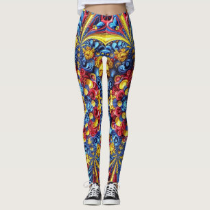 Legging Leggens com design de cores romenas