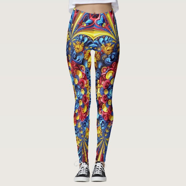 Legging Leggens com design de cores romenas (Frente)