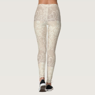 Legging Leggens com risca bege