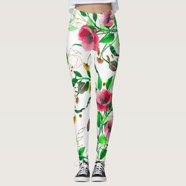 Legging leggens cor-de-água rosa (Frente)
