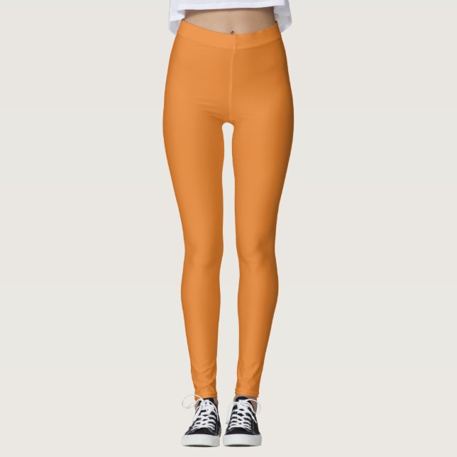 Legging Leggens cor-de-laranja sólida (Frente)