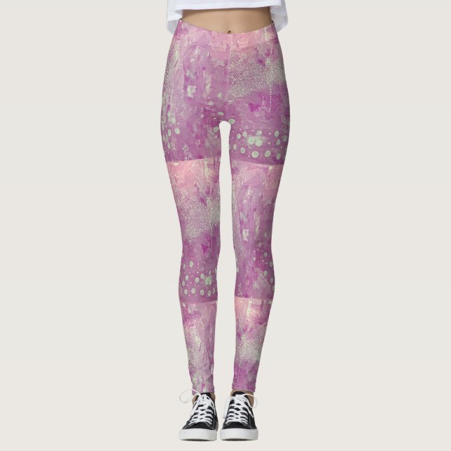 Legging Leggens cor-de-rosa (Frente)