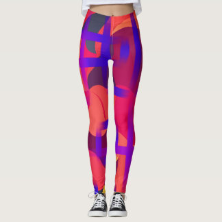Legging Leggens Corantes Rosa E Vermelho