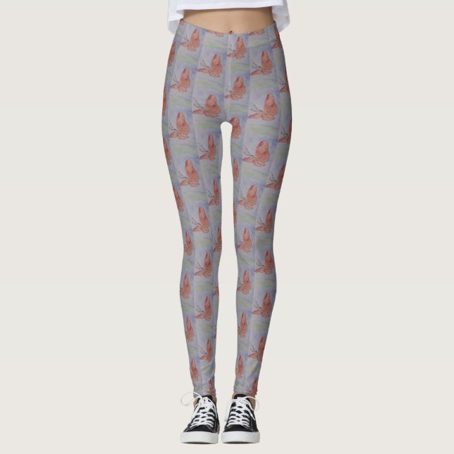 Legging Leggens da borboleta rosa (Frente)