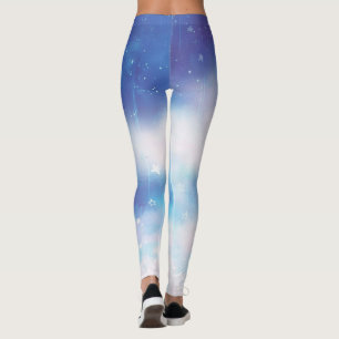 Legging Leggens da Nebulosa Azul Celestial