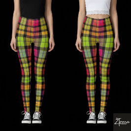 Legging Leggens da Xadrez de Intermitência de Cor