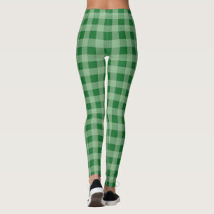 Legging Leggens da Xadrez de Verificação Verde