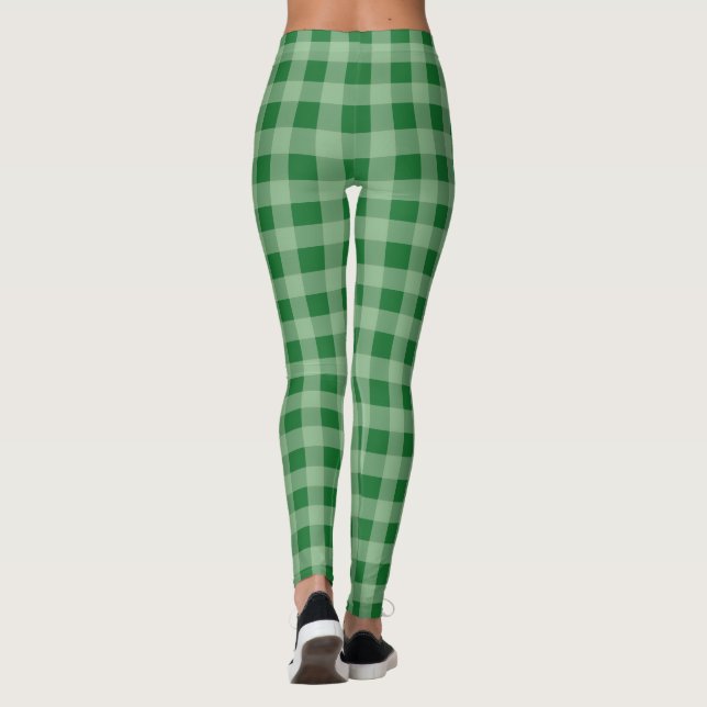 Legging Leggens da Xadrez de Verificação Verde (Verso)