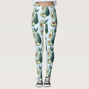 Legging leggens de abacate de aquarela
