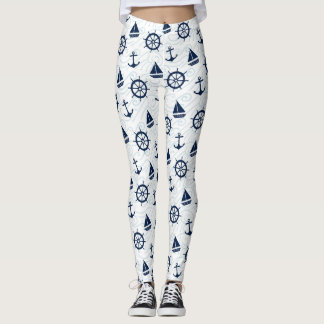 Legging Leggens de Âncora Náutica Azul