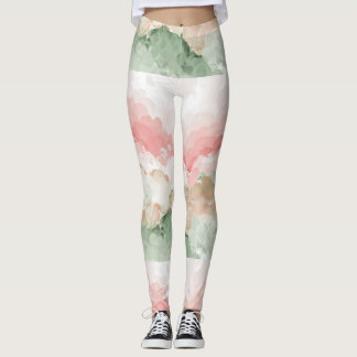 Legging Leggens de aquarela branco-verde-vermelho