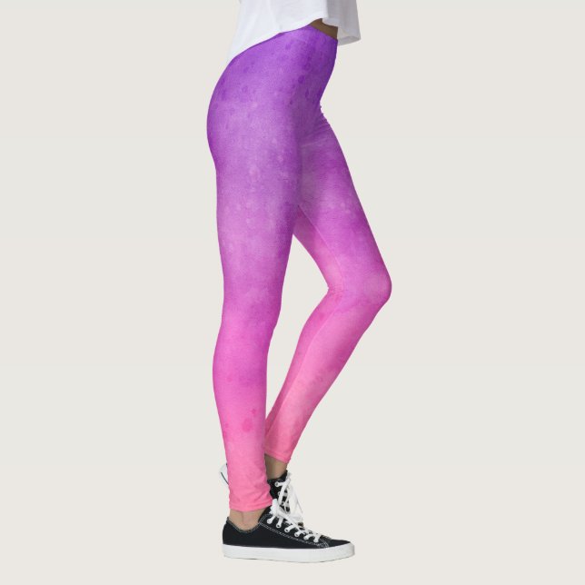 Legging Leggens de Aquarela de Ombre Roxo (Direita)