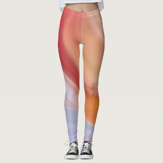Legging Leggens de arte laranja vermelho roxo