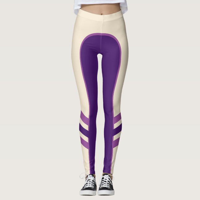Legging Leggens de Banda do lado superior roxo (Frente)