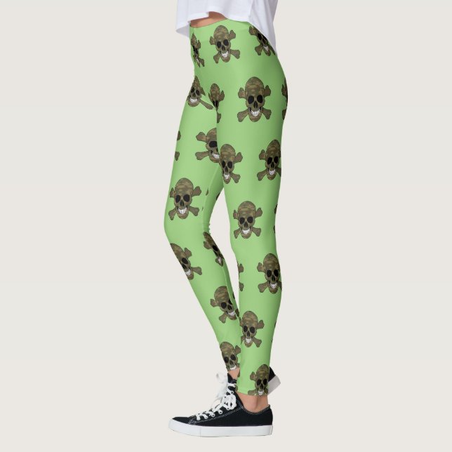 Legging Leggens De Camuflagem Crânio E Crossbones (Esquerda)