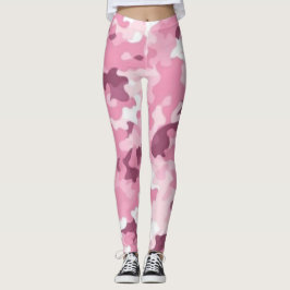 Legging Leggens de Camuflagem Rosa