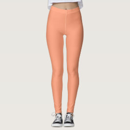 Legging Leggens de cor simples e simples de salmão claro