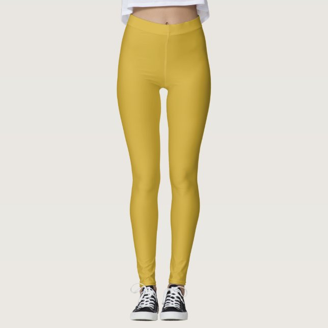 Legging Leggens de cor sólida Douradas (Frente)