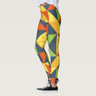 Legging Leggens de cores geométricas abstratas