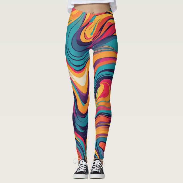 Legging Leggens de design abstratas (Frente)