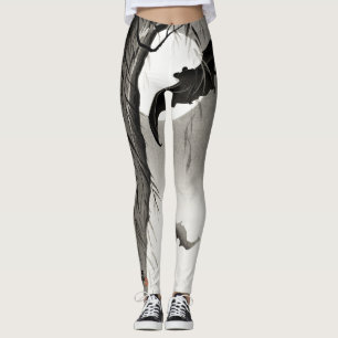 LEGGING LEGGENS DE DESIGNER DE IMPRESSÃO BAT JAPONÊS