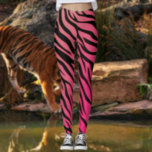 Legging Leggens de Gradação com faixas de Tigre - Rosa e L