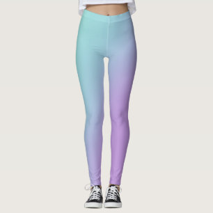 Legging Leggens de Gradação da Aqua Púrpura de Pastel Suav
