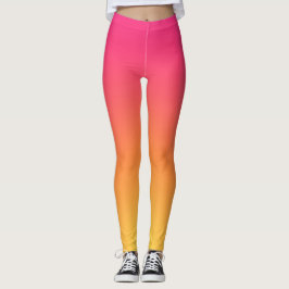 Legging Leggens de gradação uniforme cor-de-rosa-amarelo