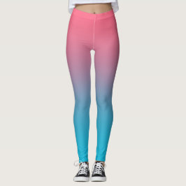 Legging Leggens de gradiente rosa e azul