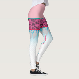 Legging Leggens de Impressão ciano e cor-de-rosa geométric